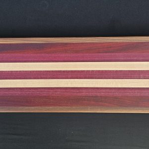 Long 2 Stripe multi wood with handles. 20"L X 7 1/2"W X 1 3/4" Thick